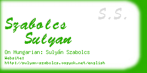 szabolcs sulyan business card