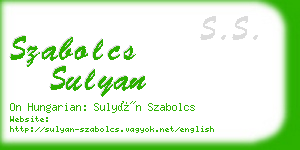 szabolcs sulyan business card